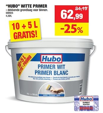 Promoties Hubo witte primer - Huismerk - Hubo  - Geldig van 25/10/2023 tot 05/11/2023 bij Hubo