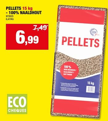 Promoties Pellets 100% naaldhout - Huismerk - Hubo  - Geldig van 25/10/2023 tot 05/11/2023 bij Hubo