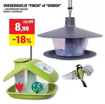 Promoties Voederhuisje finch of domek - Huismerk - Hubo  - Geldig van 25/10/2023 tot 05/11/2023 bij Hubo