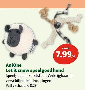 Promoties Anione let it snow speelgoed hond - Anione - Geldig van 02/11/2023 tot 06/11/2023 bij Maxi Zoo