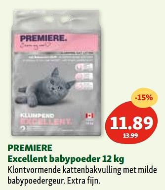Promoties Premiere excellent babypoeder - Premiere - Geldig van 02/11/2023 tot 06/11/2023 bij Maxi Zoo