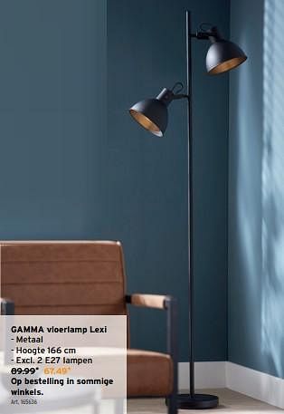 Promoties Gamma vloerlamp lexi - Gamma - Geldig van 25/10/2023 tot 07/11/2023 bij Gamma