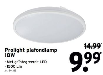 Promoties Prolight plafondlamp 18w - Prolight - Geldig van 25/10/2023 tot 07/11/2023 bij Gamma