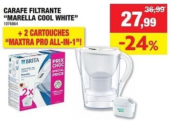 Promotions Carafe filtrante marella cool white - Brita - Valide de 25/10/2023 à 05/11/2023 chez Hubo