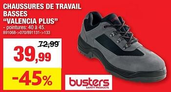 Promotions Chaussures de travail basses valencia plus - Busters - Valide de 25/10/2023 à 05/11/2023 chez Hubo