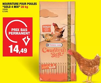 Promotions Nourriture pour poules gold 4 mix - Versele-Laga - Valide de 25/10/2023 à 05/11/2023 chez Hubo