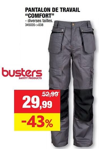 Promotions Pantalon de travail comfort - Busters - Valide de 25/10/2023 à 05/11/2023 chez Hubo