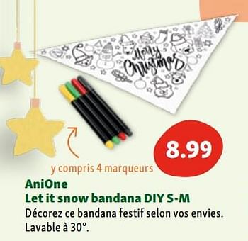 Promotions Anione let it snow bandana diy s-m - Anione - Valide de 02/11/2023 à 06/11/2023 chez Maxi Zoo