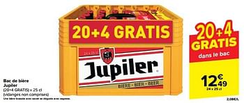 Promotions Bac de bière jupiler - Jupiler - Valide de 31/10/2023 à 07/11/2023 chez Carrefour