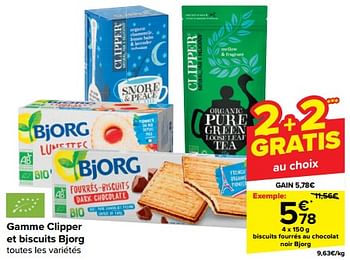 Promotions Biscuits fourrés au chocolat noir bjorg - Bjorg - Valide de 31/10/2023 à 07/11/2023 chez Carrefour