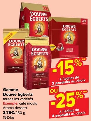 Promotions Café moulu aroma dessert - Douwe Egberts - Valide de 31/10/2023 à 07/11/2023 chez Carrefour