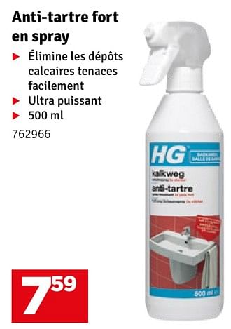 Promotions Anti-tartre fort en spray - HG - Valide de 25/10/2023 à 05/11/2023 chez Mr. Bricolage