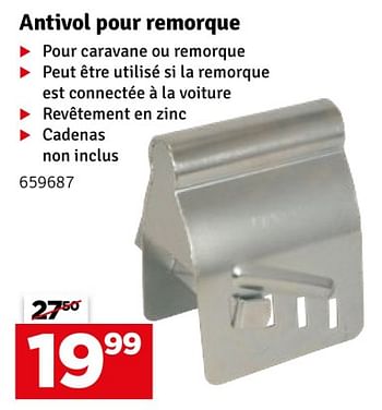 Promotions Antivol pour remorque - Produit maison - Mr. Bricolage - Valide de 25/10/2023 à 05/11/2023 chez Mr. Bricolage