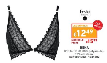 Promoties Beha - Envie de Lingerie - Geldig van 02/11/2023 tot 06/11/2023 bij Trafic