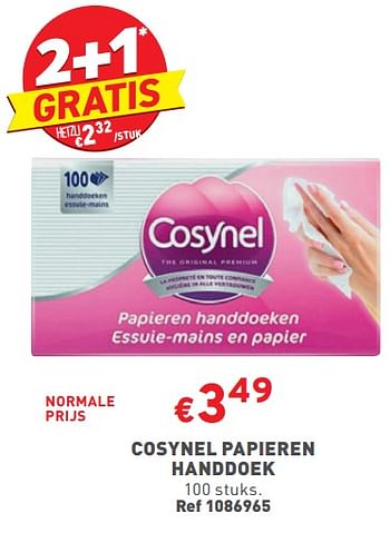 Promoties Cosynel papieren handdoek - Cosynel - Geldig van 02/11/2023 tot 06/11/2023 bij Trafic