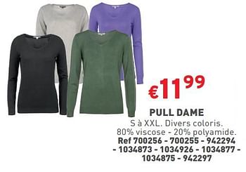 Promotions Pull dame - Produit maison - Trafic  - Valide de 02/11/2023 à 06/11/2023 chez Trafic