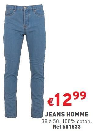 Promotions Jeans homme - Produit maison - Trafic  - Valide de 02/11/2023 à 06/11/2023 chez Trafic