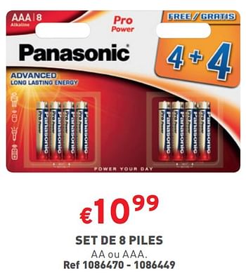 Promotions Set de 8 piles - Panasonic - Valide de 02/11/2023 à 06/11/2023 chez Trafic