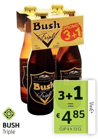 Promoties Bush triple - Bush - Geldig van 27/10/2023 tot 09/11/2023 bij BelBev