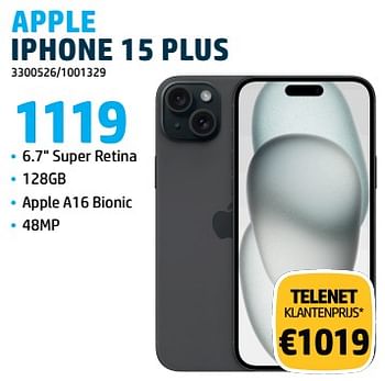 Promoties Apple iphone 15 plus - Apple - Geldig van 31/10/2023 tot 30/11/2023 bij Auva