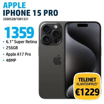 Promoties Apple iphone 15 pro - Apple - Geldig van 31/10/2023 tot 30/11/2023 bij Auva