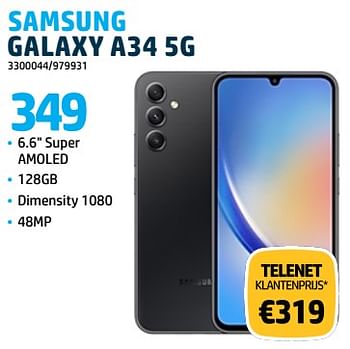 Promoties Samsung galaxy a34 5g - Samsung - Geldig van 31/10/2023 tot 30/11/2023 bij Auva