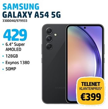 Promoties Samsung galaxy a54 5g - Samsung - Geldig van 31/10/2023 tot 30/11/2023 bij Auva
