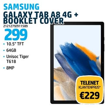 Promoties Samsung galaxy tab a8 4g + booklet cover - Samsung - Geldig van 31/10/2023 tot 30/11/2023 bij Auva