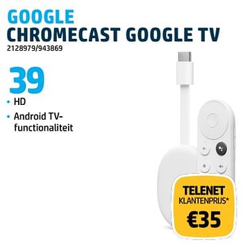 Promoties Google chromecast google tv - Google - Geldig van 31/10/2023 tot 30/11/2023 bij Auva