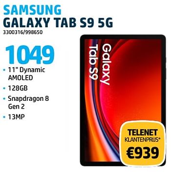 Promoties Samsung galaxy tab s9 5g - Samsung - Geldig van 31/10/2023 tot 30/11/2023 bij Auva