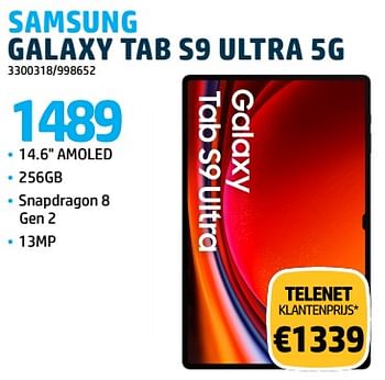 Promoties Samsung galaxy tab s9 ultra 5g - Samsung - Geldig van 31/10/2023 tot 30/11/2023 bij Auva