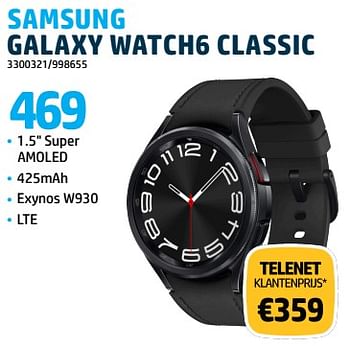 Promoties Samsung galaxy watch6 classic - Samsung - Geldig van 31/10/2023 tot 30/11/2023 bij Auva