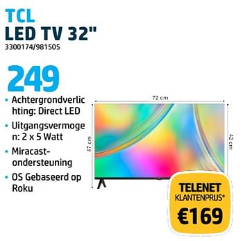 Promoties Tcl led tv 32 - TCL - Geldig van 31/10/2023 tot 30/11/2023 bij Auva