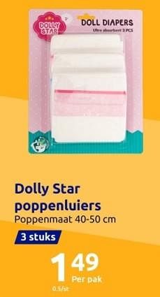 Promoties Dolly star poppenluiers - Dolly Star - Geldig van 01/11/2023 tot 07/11/2023 bij Action