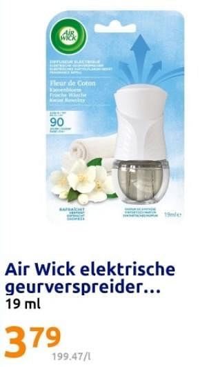 Promoties Air wick elektrische geurverspreider - Airwick - Geldig van 01/11/2023 tot 07/11/2023 bij Action