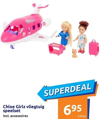 Promoties Chloe girlz vliegtuig speelset lncl. accessoires - Chloé - Geldig van 01/11/2023 tot 07/11/2023 bij Action