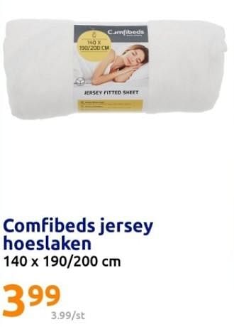 Promoties Comfibeds jersey hoeslaken - Comfibeds - Geldig van 01/11/2023 tot 07/11/2023 bij Action