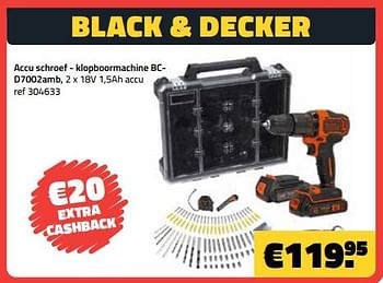 Promotions Black + decker accu schroef - klopboormachine bcd7002amb - Black & Descker - Valide de 03/11/2023 à 30/11/2023 chez Bouwcenter Frans Vlaeminck