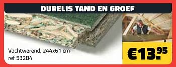 Promotions Durelis tand en groef - Produit maison - Bouwcenter Frans Vlaeminck - Valide de 03/11/2023 à 30/11/2023 chez Bouwcenter Frans Vlaeminck