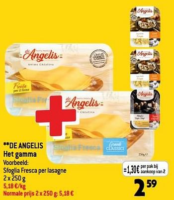 Promoties De angelis sfoglia fresca per lasagne - de Angelis - Geldig van 01/11/2023 tot 07/11/2023 bij Smatch