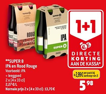 Promoties Super 8 ipa en rood rouge - Brouwerij Haacht - Geldig van 01/11/2023 tot 07/11/2023 bij Smatch