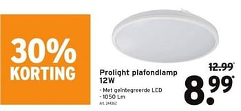 Promoties Prolight plafonlamp 12w - Prolight - Geldig van 01/11/2023 tot 07/11/2023 bij Gamma