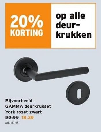 Promoties Gamma deurkrukset york rozet zwart - Gamma - Geldig van 01/11/2023 tot 07/11/2023 bij Gamma