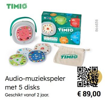 Promotions Audio-muziekspeler met 5 disks - Timio - Valide de 01/10/2023 à 05/12/2023 chez Multi Bazar