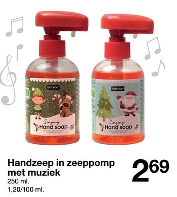 Promotions Handzeep in zeeppomp met muziek - Produit maison - Zeeman  - Valide de 04/11/2023 à 10/11/2023 chez Zeeman