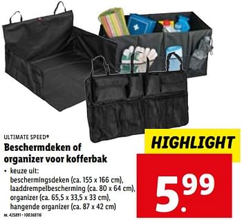 Promoties Beschermdeken of organizer voor kofferbak - Ultimate Speed - Geldig van 08/11/2023 tot 14/11/2023 bij Lidl