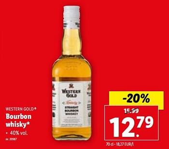 Promoties Bourbon whisky - Western Gold - Geldig van 08/11/2023 tot 14/11/2023 bij Lidl