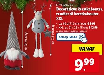 Promoties Decoratieve kerstkabouter, rendier of kerstkabouter xxl - Livarno - Geldig van 08/11/2023 tot 14/11/2023 bij Lidl