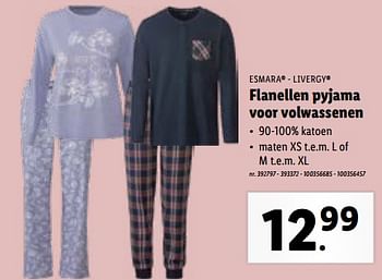 Promotions Flanellen pyjama voor volwassenen - Esmara - Valide de 08/11/2023 à 14/11/2023 chez Lidl