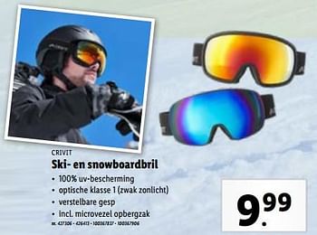 Promoties Ski- en snowboardbril - Crivit - Geldig van 08/11/2023 tot 14/11/2023 bij Lidl